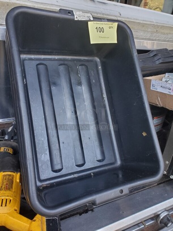 Black 20" x 15" x 7" Heavy Duty Polyethylene Plastic Bus Tub BIDX2 - Image 2 of 2