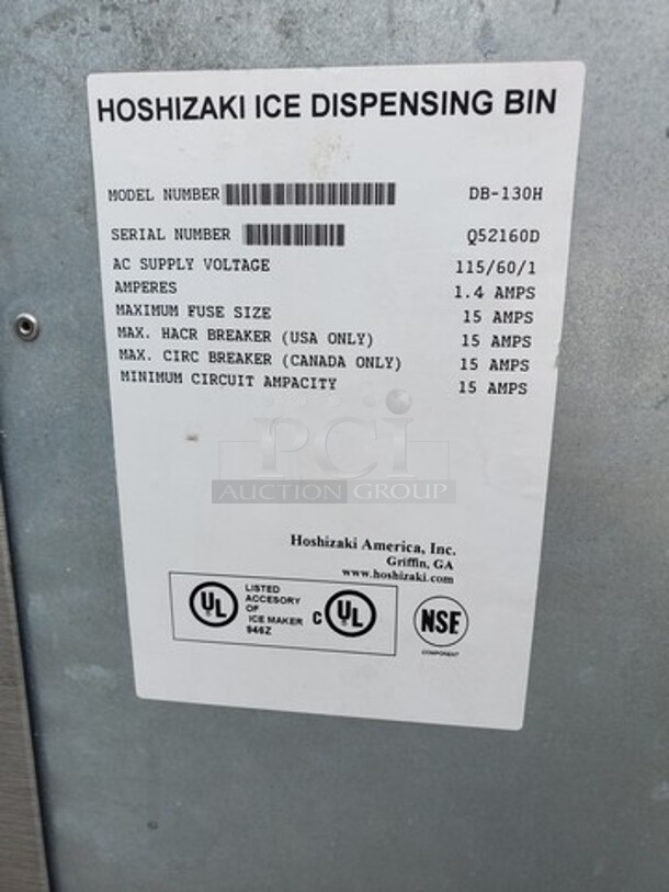 Hoshizaki DB-130H 115V Ice Dispenser, Very nice condition!  - Image 5 of 6