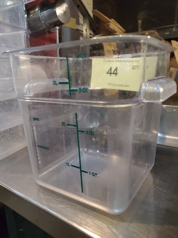 Cambro® Square Food Storage Containers - 4 Quart, Clear BIDX4 - Image 2 of 3