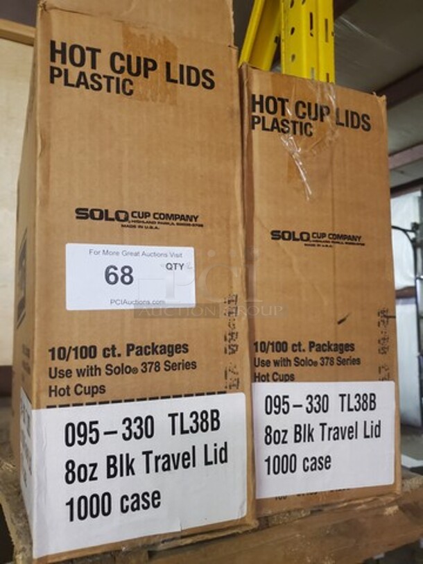 Plastic Hot Cup Lids 8oz Blk Travel Lid 1000 Case 10/100ct. Packages BIDX2  - Image 3 of 4