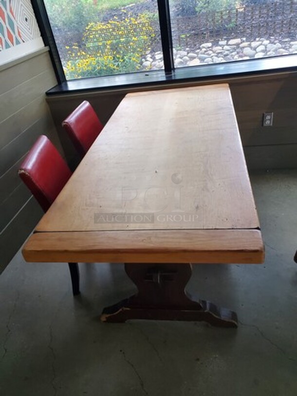 RUSTIC WOOD DINING TABLE - Image 2 of 3