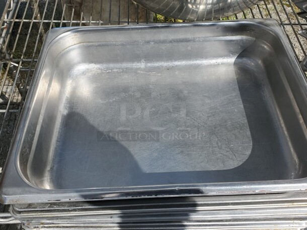 Lot of 9 Stainless Steel Food Pans *without lids* - Image 2 of 5
