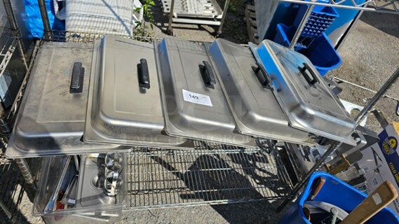 Lot of 5 Lids for Stainless Steel Food Pans