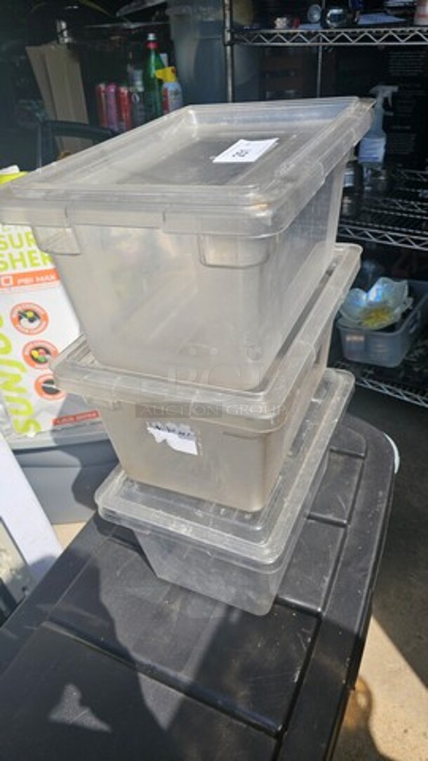 Lot of 3 Plastic Food Storage Bins - Image 2 of 4