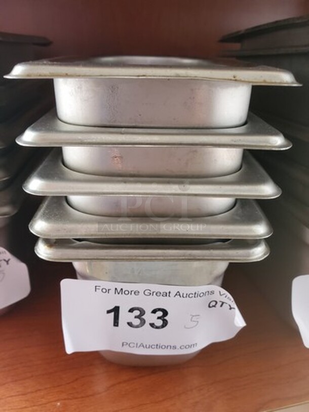 Lot of 5 Stainless Steel Food Pans - Image 1 of 2