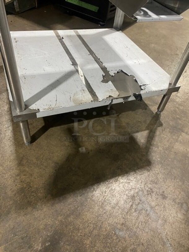 WOW! Custom Made Commercial Single Burner Prep Table! With Raised Back Splash! With Storage Space Underneath! Solid Stainless Steel! On Legs! - Image 7 of 7