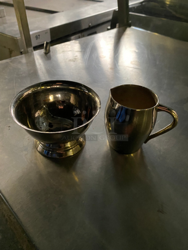 SO CUTE! ALL ONE MONEY! Small Stainless Steel Coffee Pitchers And Dessert Cups! - Image 3 of 6