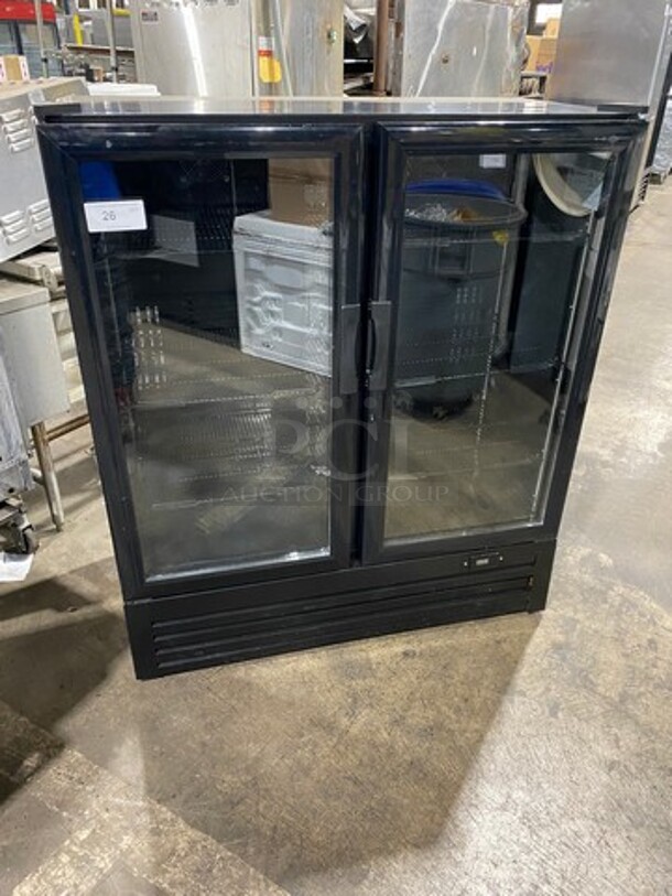 SG Merchandising Solutions Commercial 2 Door Reach In Cooler Merchandiser! With View Through Doors! With Poly Coated Racks! Model: DD20 SN: 341408060811PBSG! 115V!