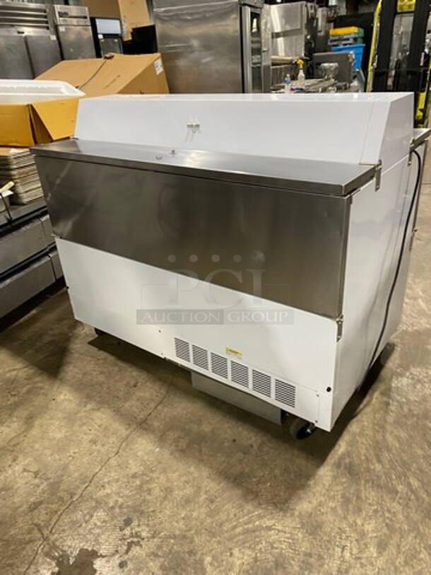 GREAT! NEW! NEVER USED! SCRATCH-N-DENT! Beverage Air Commercial Refrigerated Milk Cooler! With Dual Side Access Doors! Stainless Steel Body! On Casters! Model: STF58 SN: 7203648 115V 60HZ 1 Phase - Image 4 of 8