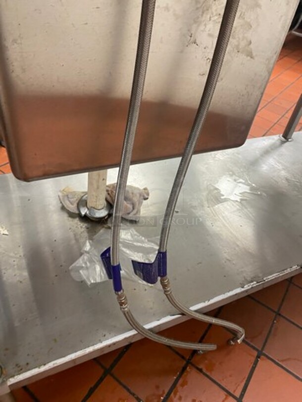 Solid Stainless Steel Work Top/ Prep Table! With Built In Hand Sink! With Faucet And Handles! With Back Splash! With Storage Space Underneath! On Legs! - Image 8 of 8