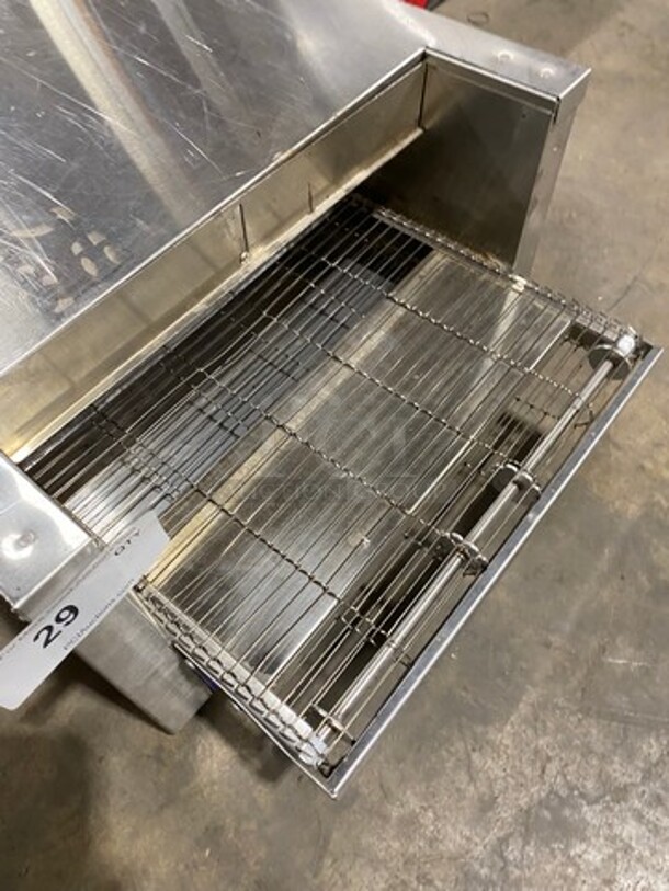 Belleco Commercial Countertop Electric Powered Conveyor Toaster! All Stainless Steel! WORKING WHEN REMOVED! Model: JB3H SN: 14093507301 208V 60HZ 1 Phase - Image 7 of 9