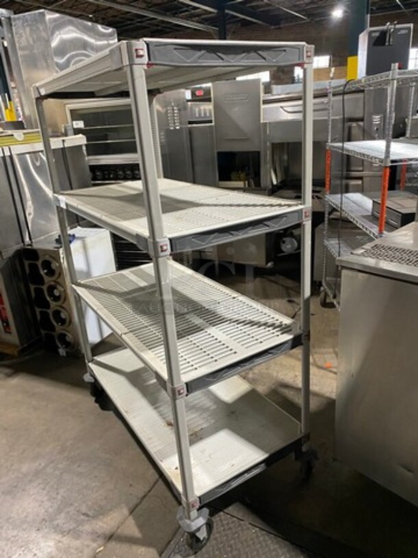 Metro Max White Poly Coated 4 Tier Shelf! On Casters! BUYER MUST DISMANTLE! PCI CANNOT DISMANTLE FOR SHIPPING! PLEASE CONSIDER FREIGHT CHARGES! - Image 2 of 5