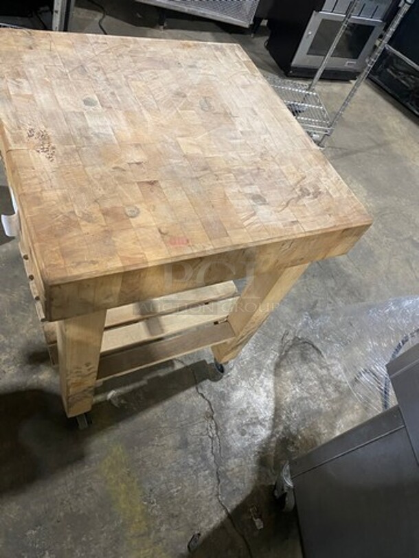 Boos Block Commercial Butcher Block Table! With Storage Space Underneath! On Casters! - Image 4 of 6