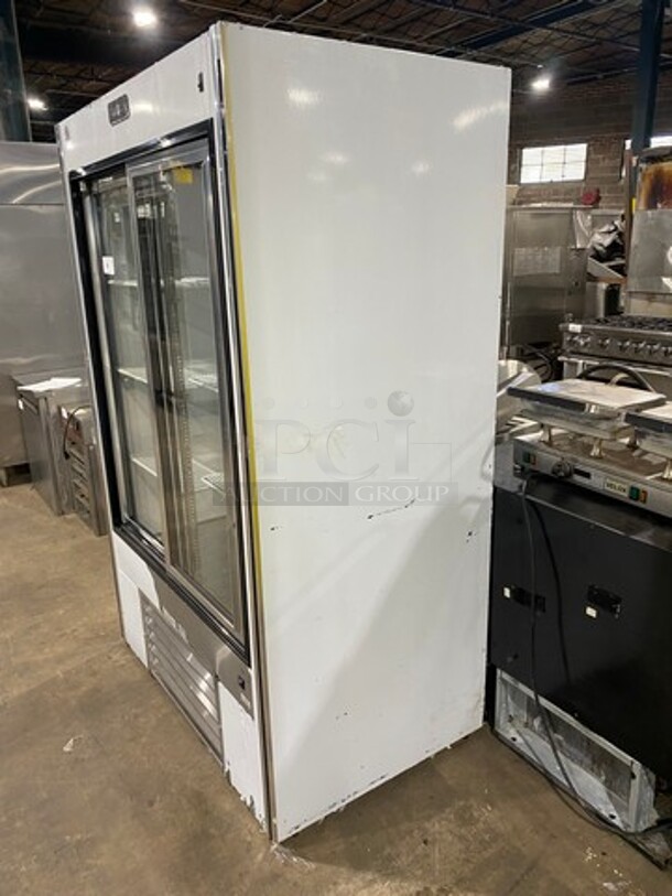 Leader Commercial Refrigerated 2 Door Reach In Merchandiser! With Sliding View Through Doors! With Poly Coated Racks! Stainless Steel Body! Model: LS48SC SN: PV11C0522B 115V 1PH - Image 2 of 8