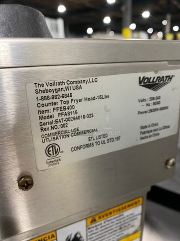 Vollrath Commercial Countertop Electric Powered Deep Fat Fryer! With Metal Frying Baskets! All Stainless Steel! Model: FFA8115 SN: E4700264016023 208/240V 60HZ 1 Phase - Image 5 of 9