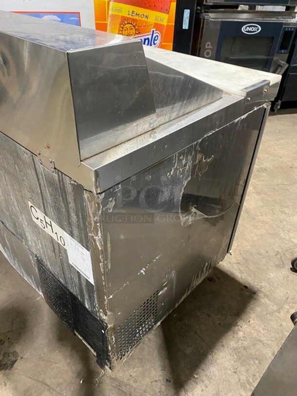 Atosa Commercial Refrigerated Mega Top Sandwich Prep Table! With Commercial Cutting Board! With 2 Door Storage Space Underneath! All Stainless Steel! On Casters! Model MSF8302 Serial MSF8302AUS100317022300C40028 - Image 4 of 9
