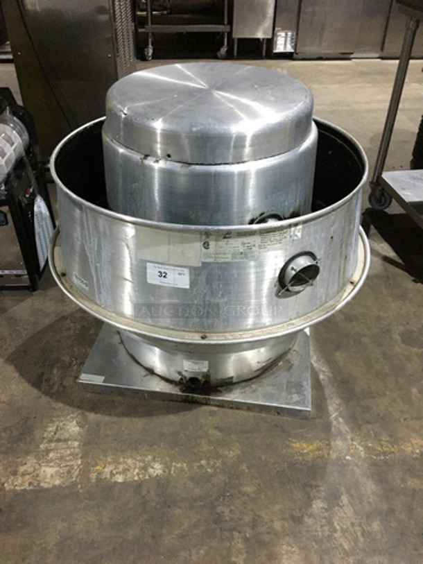 Penn Barry Roof Top Mushroom Ventilator Exhaust! All Stainless Steel! Model: FX18BFT SN: G11AL21204 - Image 7 of 7