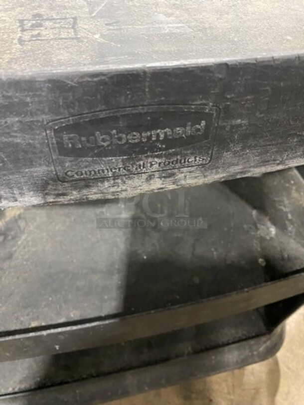 Rubbermaid Commercial Black Poly 3 Tier Cart! With Dual Side Push/ Pull Handles! On Casters! - Image 5 of 5