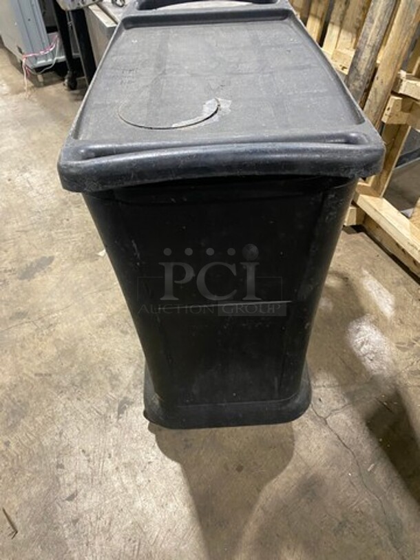 Rubbermaid Commercial Black Poly 3 Tier Cart! With Dual Side Push/ Pull Handles! On Casters! - Image 4 of 4