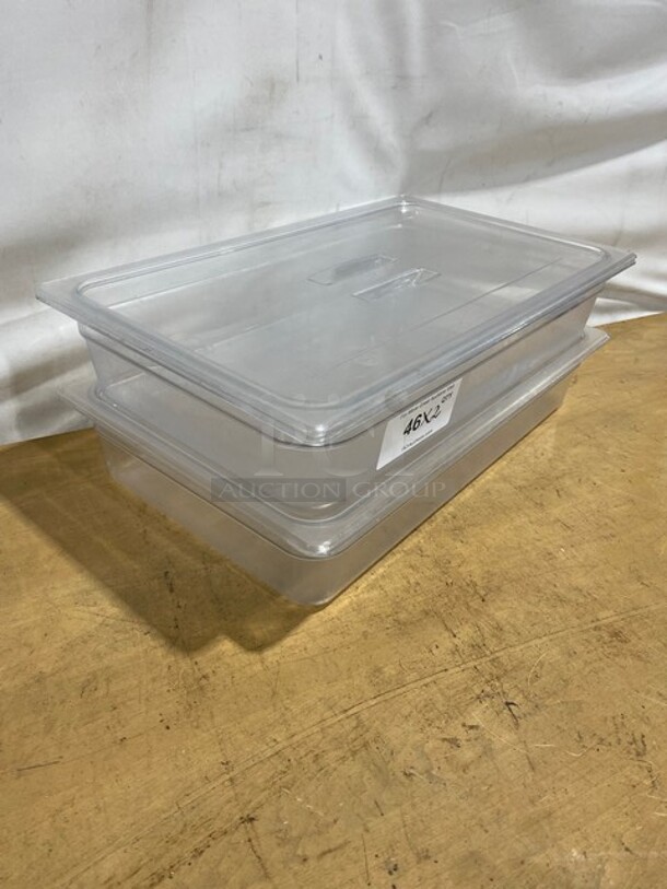 Polycarbonate Clear Food Pans With Lids! 2X Your Bid!  - Image 2 of 9