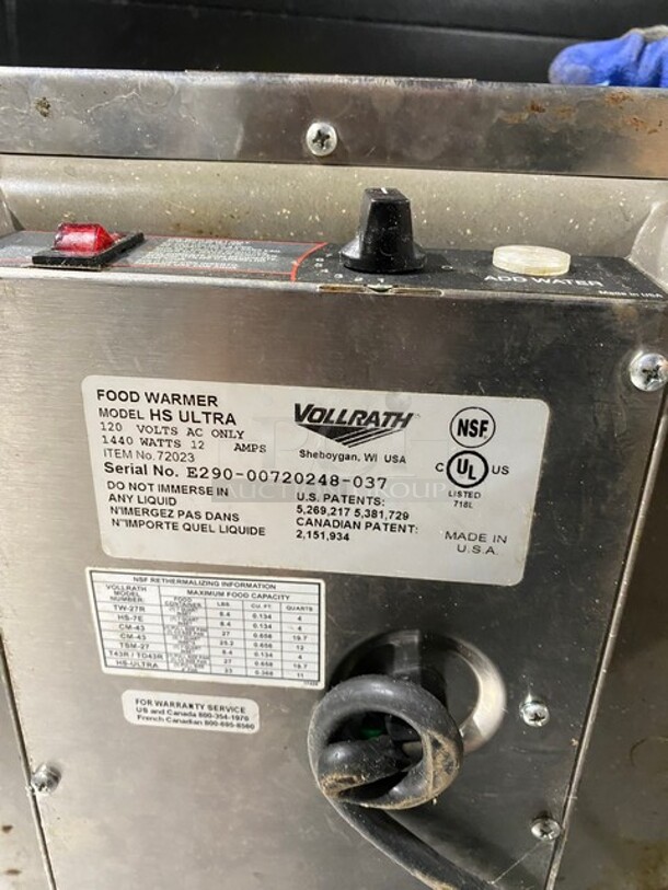 Vollrath Stainless Steel Food Warmer! MODEL HS ULTRA SN: E29000720248037 120V  - Image 7 of 8