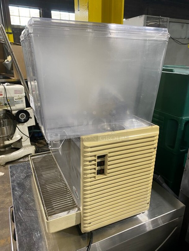 Crathco Commercial Countertop Refrigerated Triple Hopper Beverage Dispenser! With Drip Tray! Clear Poly Jugs! Stainless Steel Body! Model: E47/E49-4 SN: T122407! 115V! - Image 2 of 9