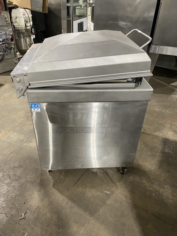 Sipromac Commercial Floor Style Single Chamber Vacuum Sealing Machine! Eletric Powered! All Stainless Steel! On Casters! MODEL 550A SN:5516 208V 3PH - Image 4 of 9