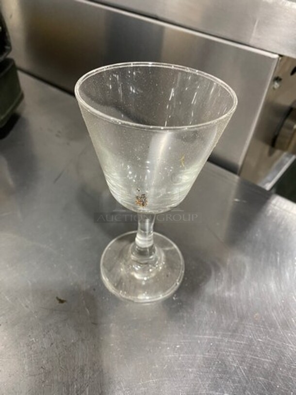 ALL ONE MONEY! Clear Glass Stemmed Drinking Glasses! Includes Poly Cup Crate! - Image 2 of 4