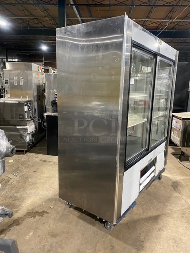 Leader 2010 Commercial Refrigerator Merchandiser! With 2 Sliding Glass Doors! With Poly Coated Racks! One Glass Door Is Broken! Model LS72 Serial PT010816! 115V 1Phase! - Image 3 of 9