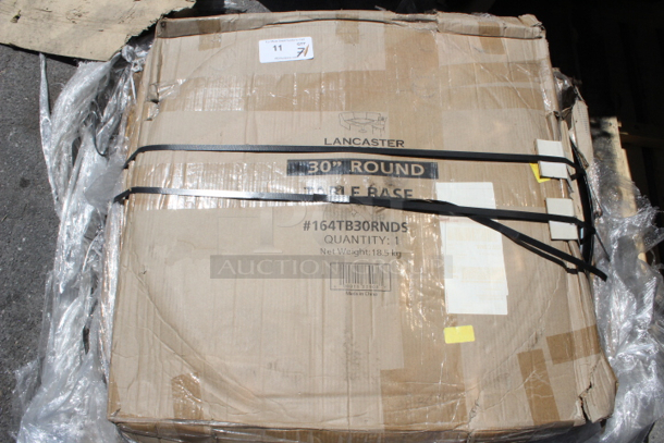 BRAND NEW SCRATCH & DENT! Lancaster Table & Seating 164STB30RND 30" Round Stamped Steel Table Base Plates. IN THE ORIGINAL BOX!! 8x Your Bid - Image 2 of 3