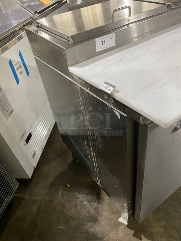 NICE! Kelvinator Commercial Refrigerated Pizza Prep Table! With Commercial Cutting Board! With 3 Door Storage Space Underneath! All Stainless Steel! On Casters! Model: KCHPT9212 SN:20720187 115V - Image 2 of 9