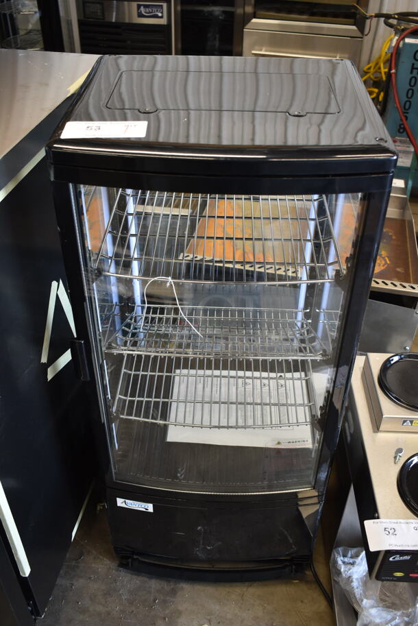 BRAND NEW SCRATCH AND DENT! Avantco 360GSM3HCB Metal Commercial Countertop Black Glass Sided Countertop Display Refrigerator Merchandiser. 110-120 Volts, 1 Phase.  Cannot Test Due To Cut Power Cord
 - Image 2 of 5