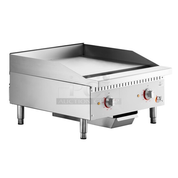 LIKE NEW! Cooking Performance Group CPG 351GCPG24M Stainless Steel Commercial Countertop Electric Powered Flat Top Griddle. 208/240 Volts, 1 Phase. 