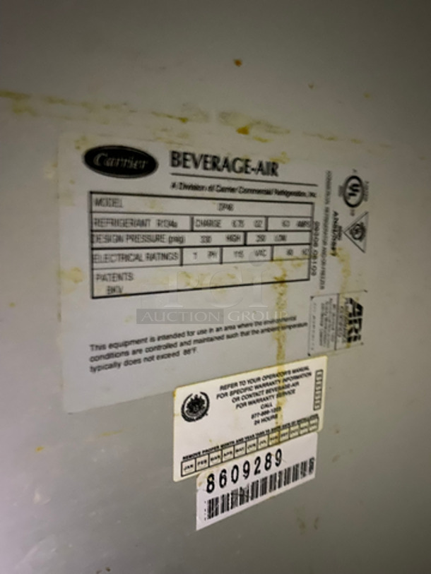 Beverage Air Commercial Refrigerated Pizza Prep Table! Single Door Storage Area Underneath! All Stainless Steel! 115V 60HZ 1 Phase - Image 7 of 9