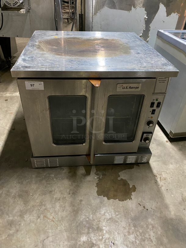 US Range Commercial Natural Gas Powered Convection Oven! With Metal Oven Racks! With View Through Doors! All Stainless Steel! Model: SUMG100 SN: 1705100103014