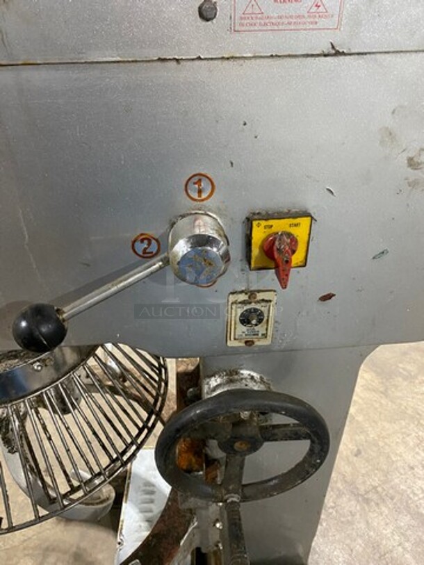 Precision Mixers Commercial Floor Style Planetary Mixer! With Bowl Guard! With Spiral Hook Attachment! Model: V60 SN: 62595 220V60HZ 3 Phase - Image 7 of 7