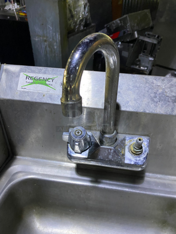 Regency Commercial Stainless Steel Hand Sink! With Back And Side Splashes! With Faucet! - Image 5 of 8