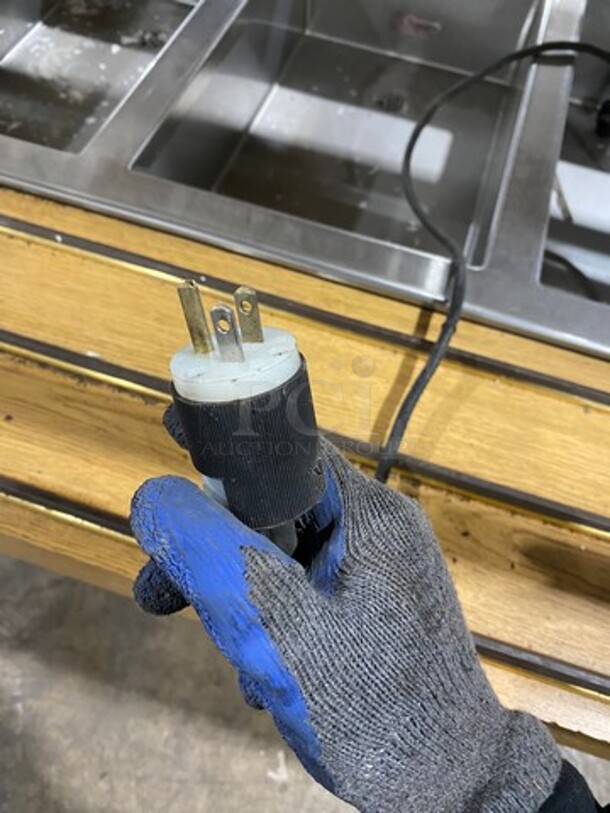 Atlas Metal Commercial Custom-Made Half Cold Pan Half Steam Table Food Serving Station! With Sneeze Guard! Stainless Steel With Wooden Outline! 208V 60HZ 1 Phase - Image 6 of 9