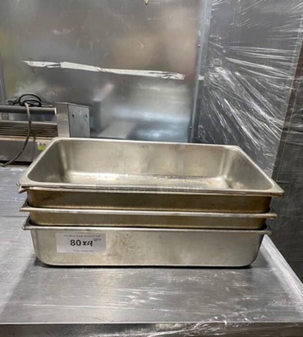 Commercial Steam Table/ Prep Table Food Pans! All Stainless Steel! 4x Your Bid! - Image 1 of 8