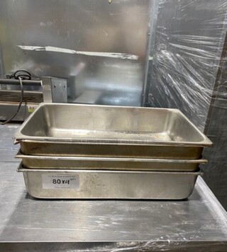 Commercial Steam Table/ Prep Table Food Pans! All Stainless Steel! 4x Your Bid!