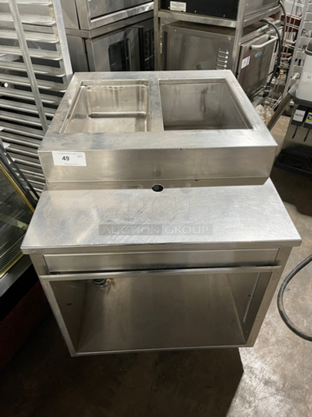 Commercial 2 Bay Cold Pan! With Storage Space Underneath! Solid Stainless Steel! 