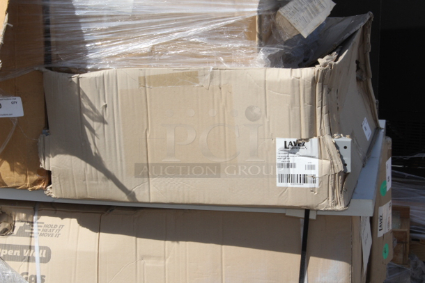 BRAND NEW SCRATCH & DENT! Lavex Adjustable Height Steel Leg Set for Workbenches 30" - 37". In Original packaging.  - Image 3 of 3