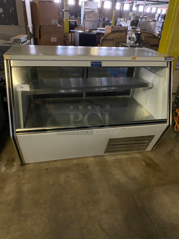 Coolman Commercial Refrigerated Deli Display Case! With Slanted Front Glass! With Stainless Steel Shelf! With Glass Rear Access Doors! Model: CRI60CD SN: 31117 120V 60HZ