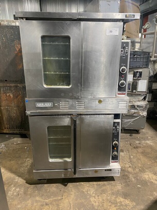 Garland Commercial Gas Powered Double Deck Convection Oven! With View Through Doors! Metal Oven Racks! All Stainless Steel! On Casters! Master Series! 2x Your Bid Makes One Unit!