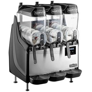 BRAND NEW SCRATCH & DENT! Narvon Summit Triple 3.2 Gallon Granita / Slushy / Frozen Beverage Dispenser - 115V. Missing Feet On (3) Legs. NOT TESTED! PER CUSTOMER: THE UNIT IS IN PROPER WORKING ORDER. 