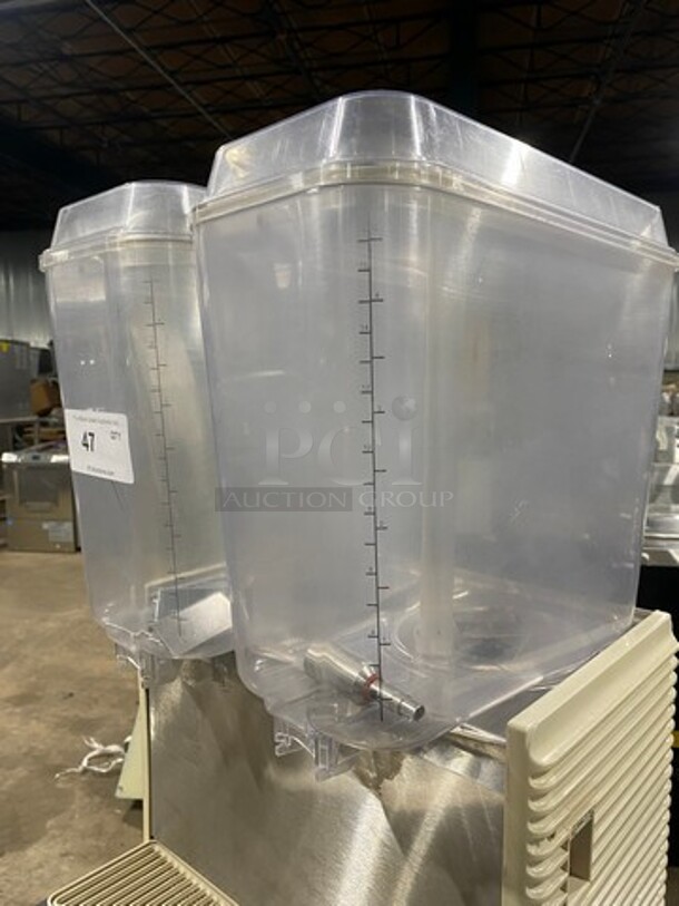 Crathco Commercial Countertop Dual Hopper Beverage Dispenser! With Poly Drip Tray! Clear Poly Jugs! Stainless Steel Body! Model: D254 SN: T209331 115V - Image 6 of 8