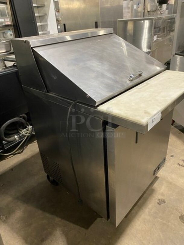 GREAT! True Commercial Refrigerated Sandwich Prep Table! With Single Door Storage Space Underneath! With Poly Coated Racks! All Stainless Steel! On Casters! Model: TSSU2712MB SN: 4999343 115V 60HZ 1 Phase - Image 2 of 9