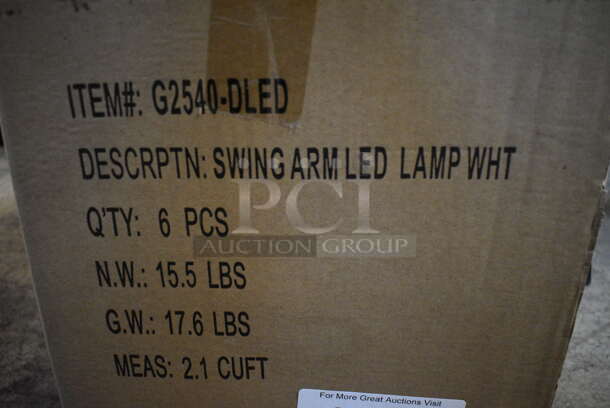 6 BRAND NEW IN BOX! Alvin G2540-DLED White Metal Swing Arm LED Magnifier Lamps. 6 Times Your Bid! - Image 4 of 4