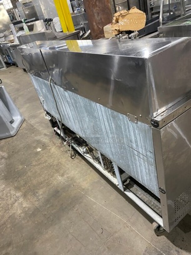 Turbo Air Commercial Refrigerated Mega Top Sandwich Prep Table! With 3 Door Storage Space Underneath! Poly Coated Racks! All Stainless Steel! On Casters! Model: MST7230 115V 60HZ 1 Phase - Image 3 of 9