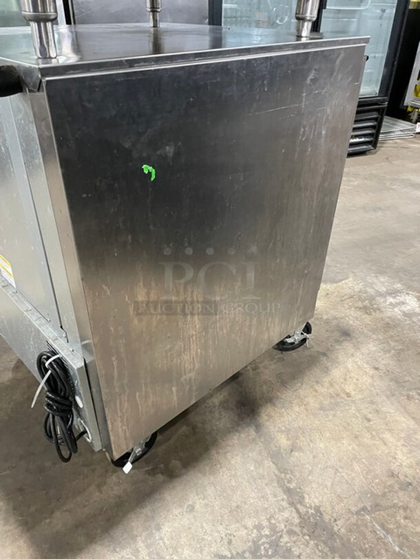 Beverage-Air Commercial Single Door Refrigerated Lowboy/Worktop Cooler! All Stainless Steel! With Poly Coated Rack! On Casters! 115V 1PH! Model: UCR27AHC! - Image 4 of 7